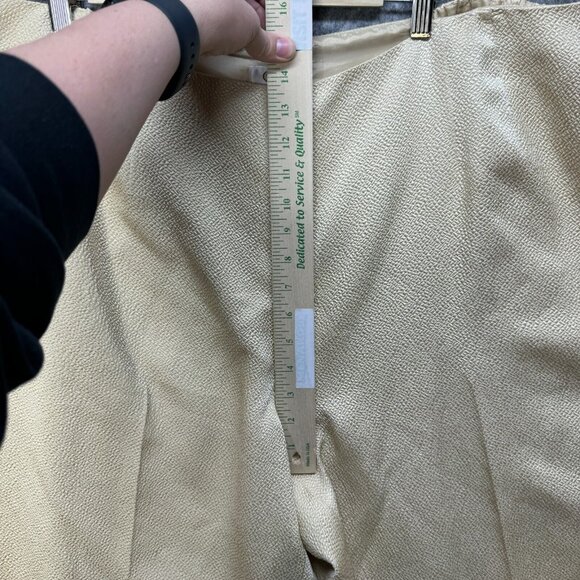 Talbots Dress Pants Womens Plus 24W Gold Side Zip Straight Silk Wool High Rise - Picture 8 of 12